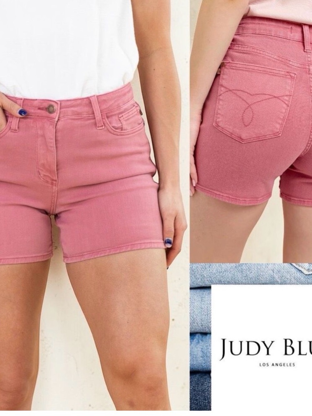 Judy Blue Rose Garment Dyed High-Rise Denim Shorts